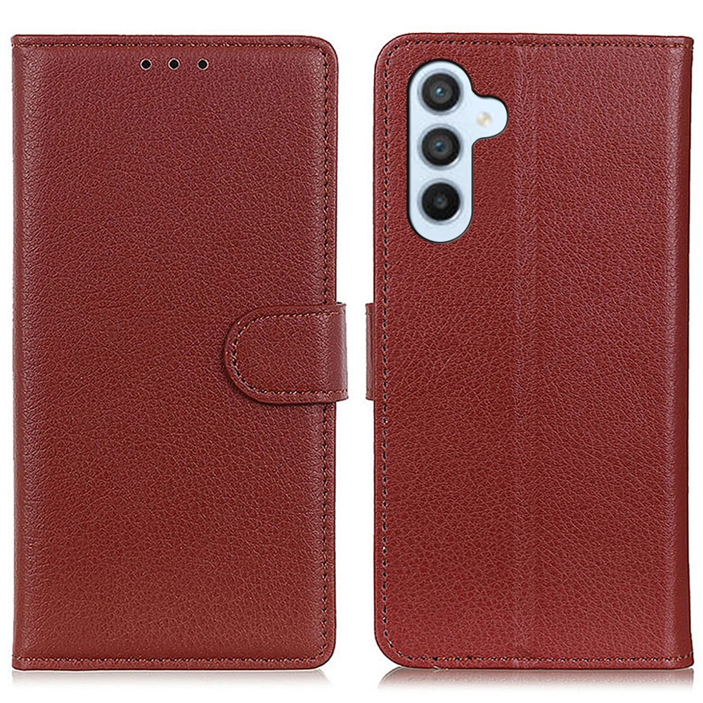  Samsung Galaxy A55 5G Fodral Litchi Läder Brun