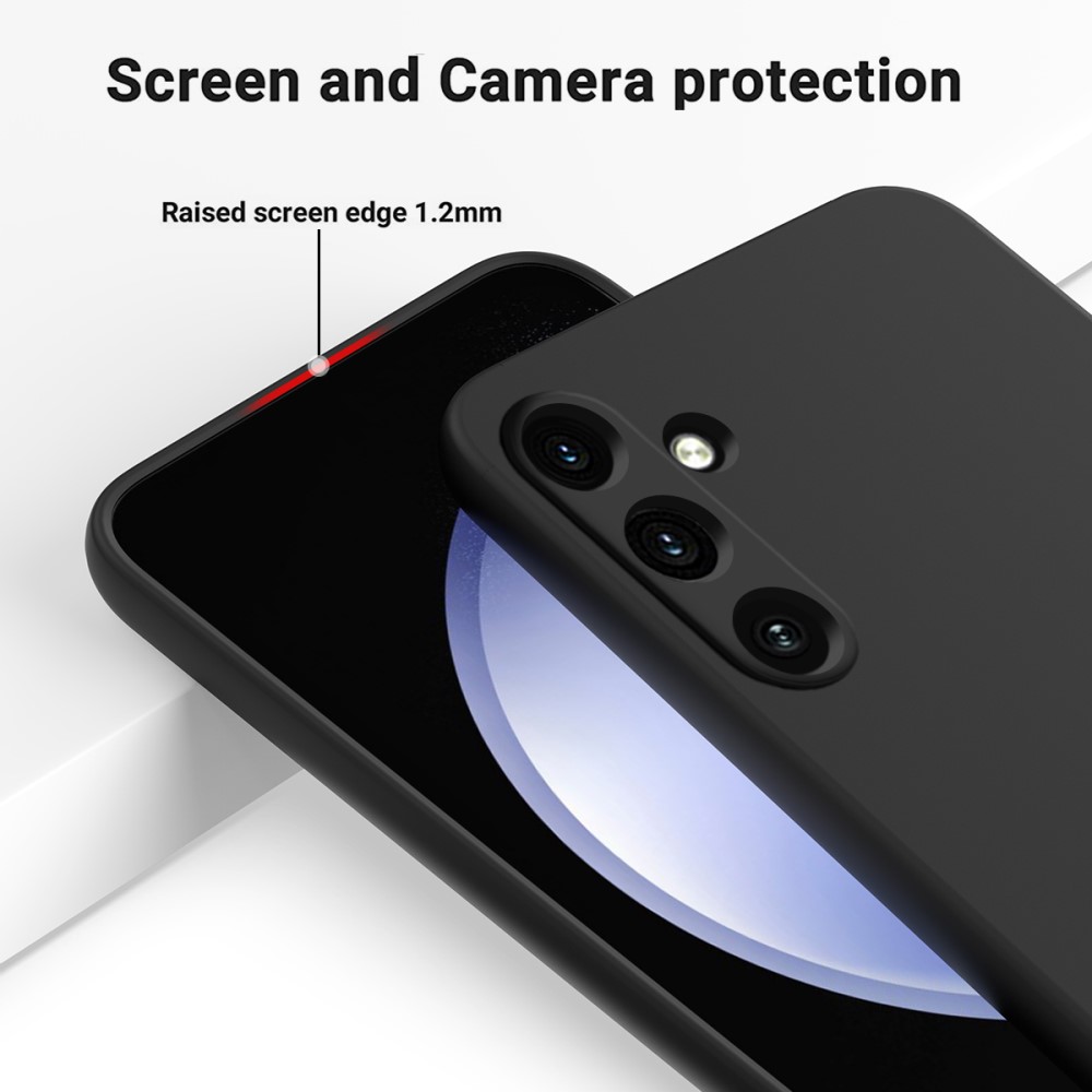  Galaxy A55 5G Skal Liquid Silicone Med Snodd Svart