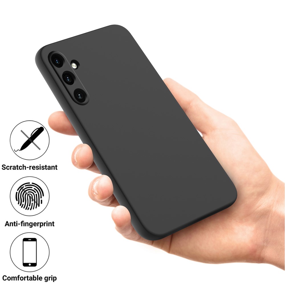  Galaxy A35 5G Skal Liquid Silicone Med Snodd Svart