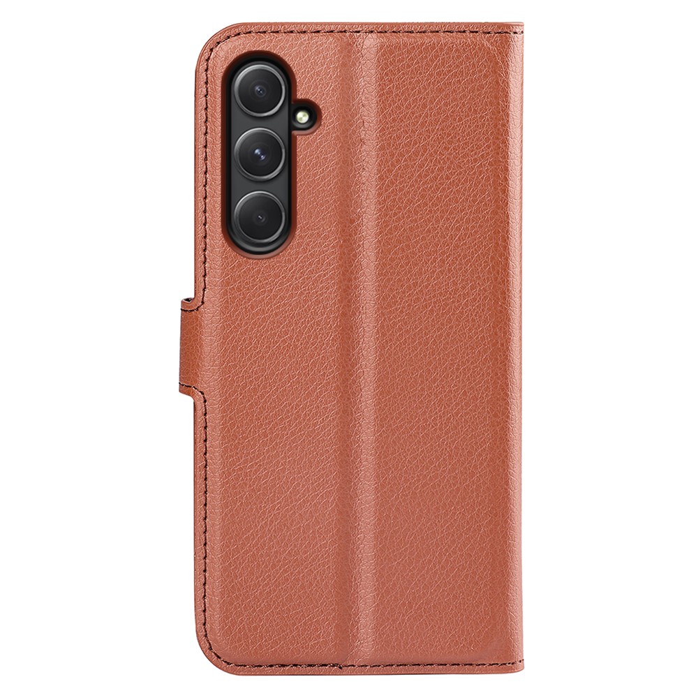  Samsung Galaxy A55 5G Fodral Litchi Läder Brun