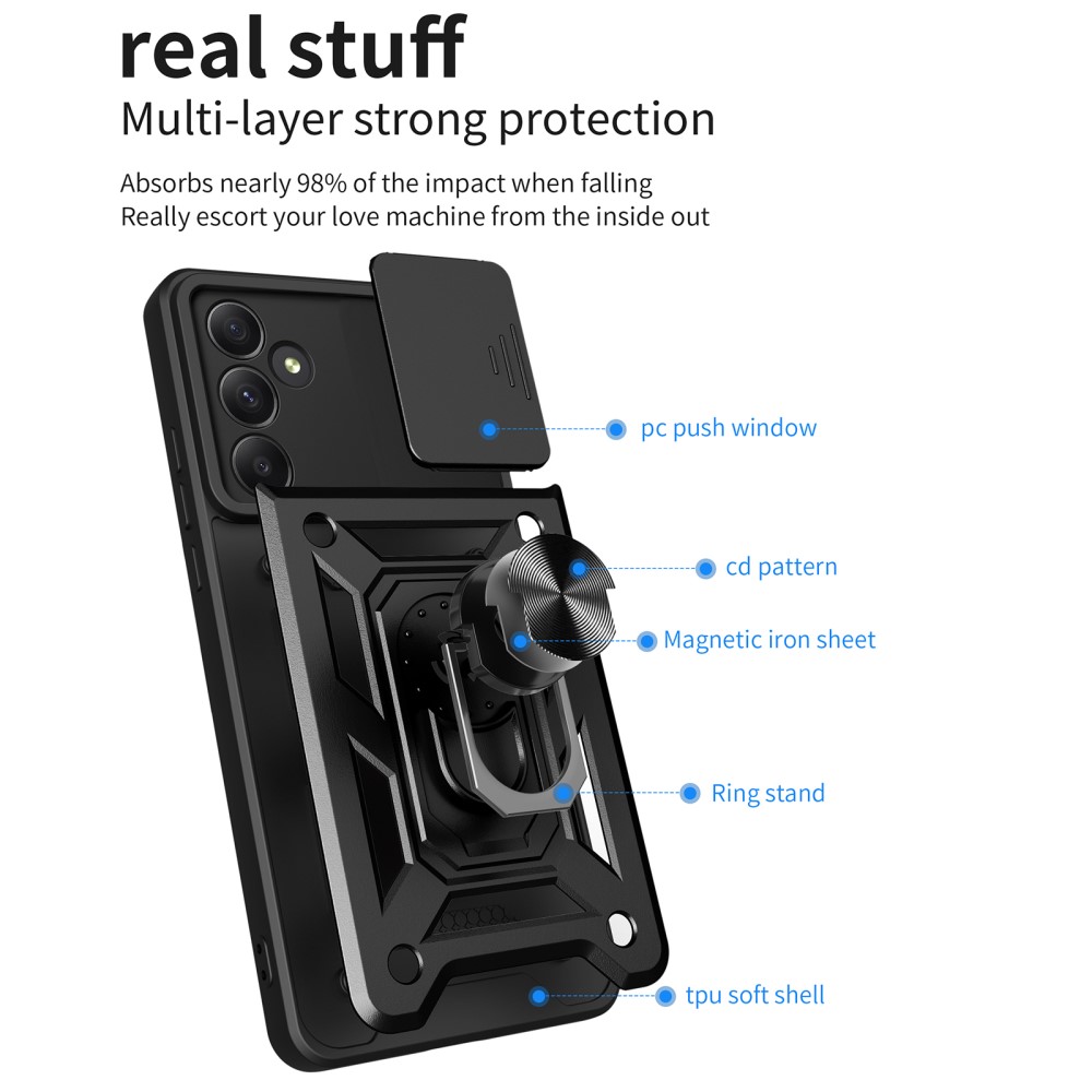  Samsung Galaxy A55 5G Skal CamShield Ring Svart