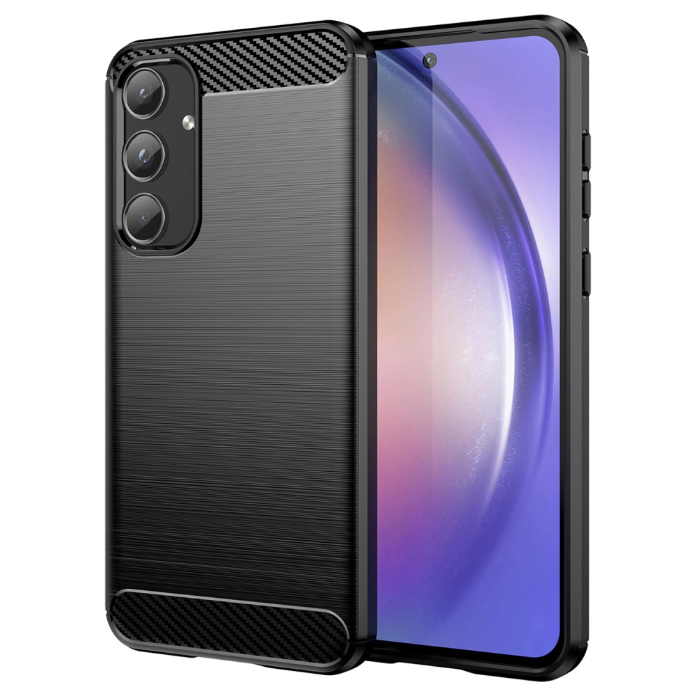  Samsung Galaxy A55 5G Skal Borstad Stål Textur Svart