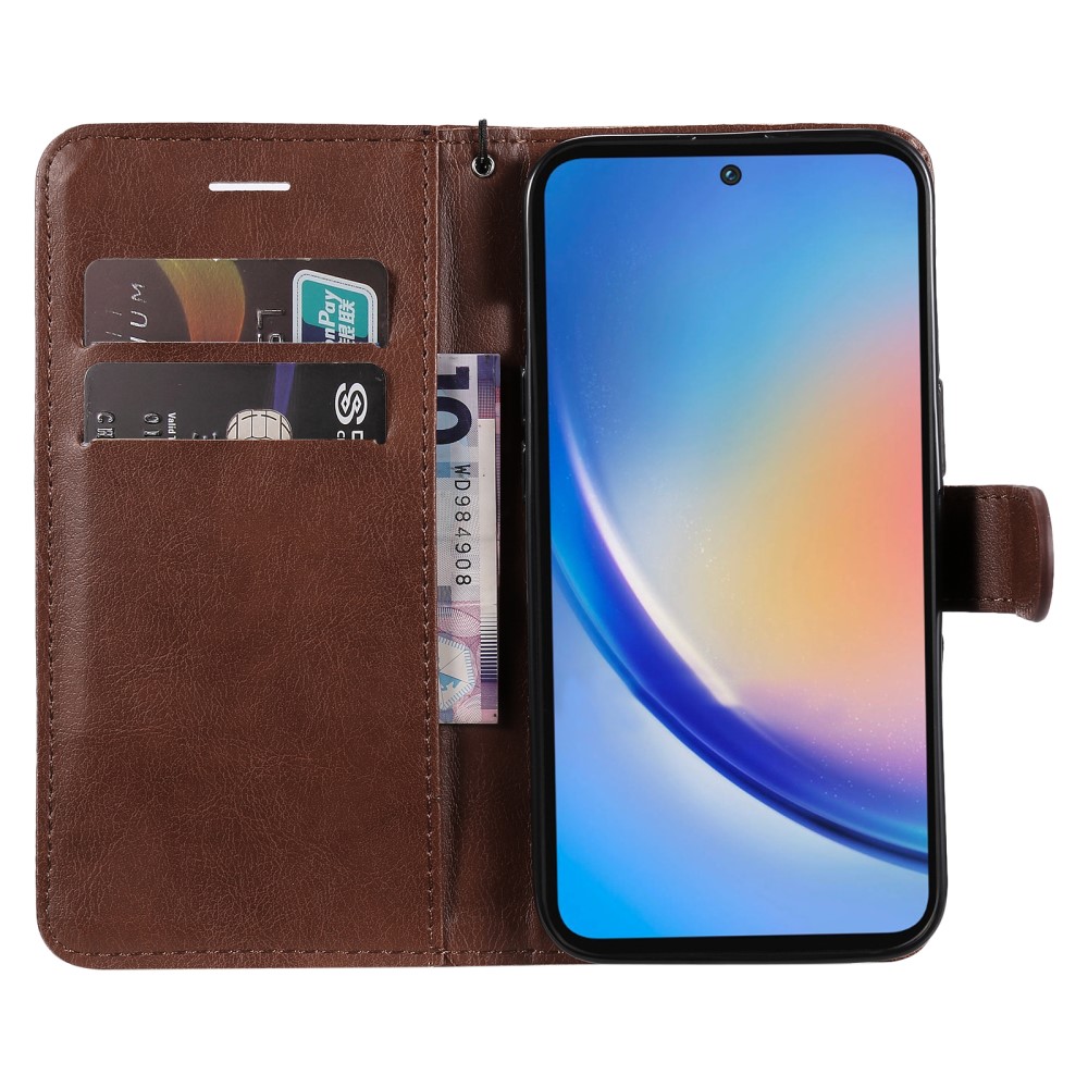  Samsung Galaxy A55 5G Fodral Solid Läder Brun