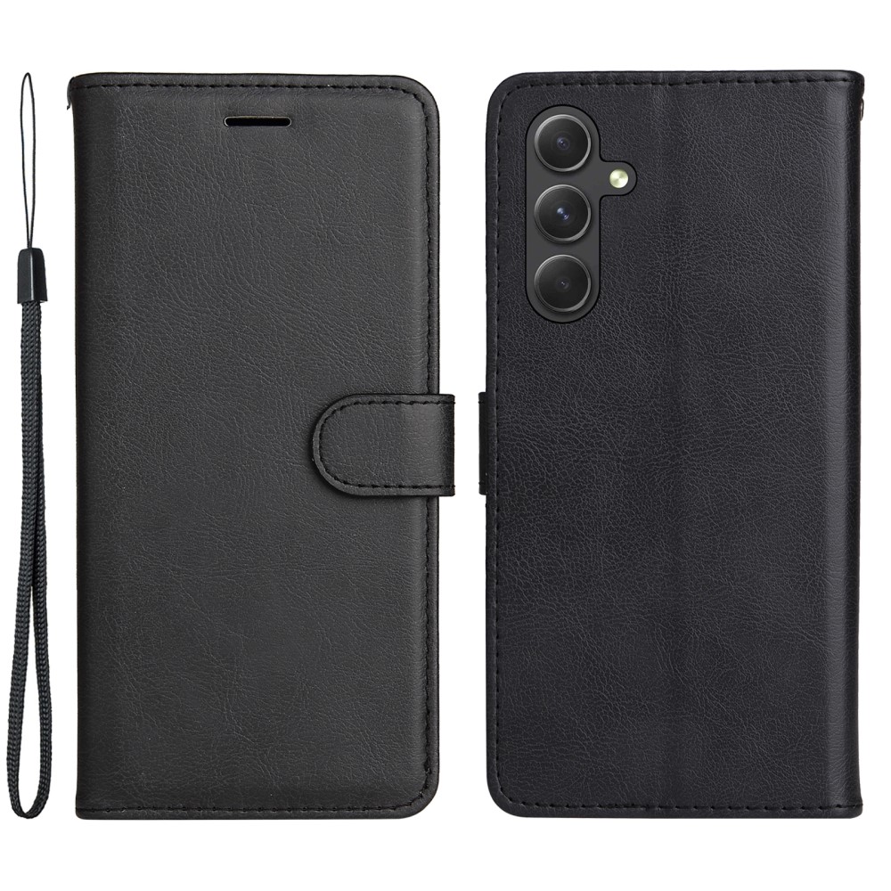  Samsung Galaxy A55 5G Fodral Solid Läder Svart