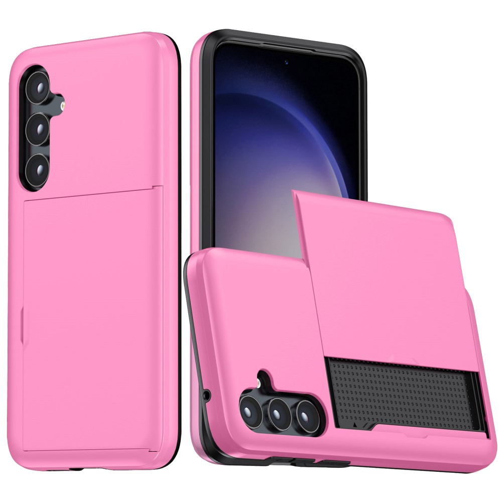  Samsung Galaxy A55 5G Skal Hybrid Med Kortfack Rosa