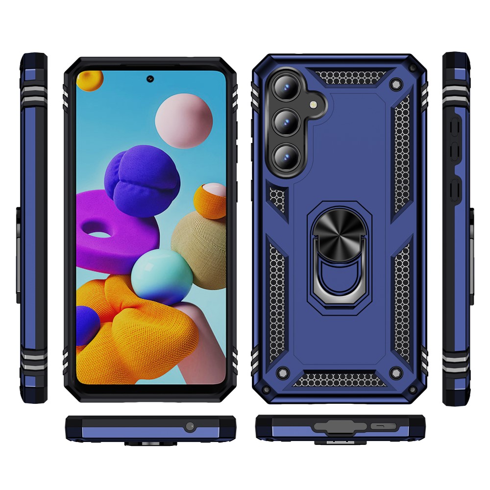  Samsung Galaxy A55 5G Skal Ring Armor Hybrid Blå