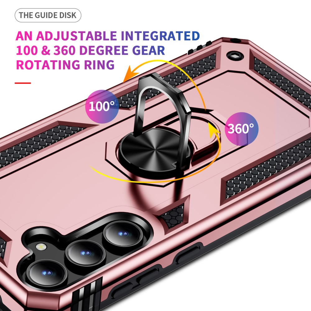  Samsung Galaxy A55 5G Skal Ring Armor Hybrid Roséguld
