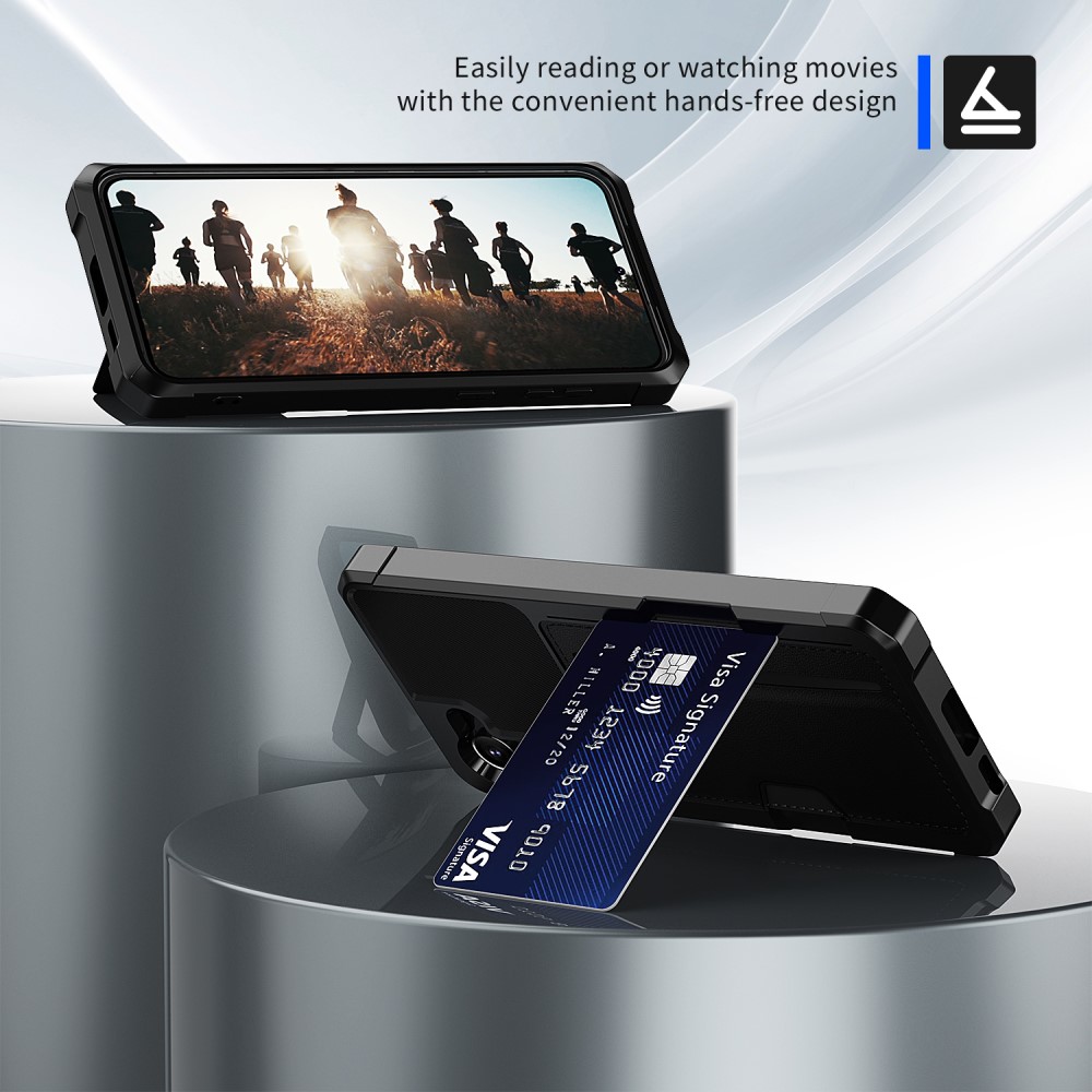 Samsung Galaxy A35 5G Skal Shockproof Med Kortfack Svart
