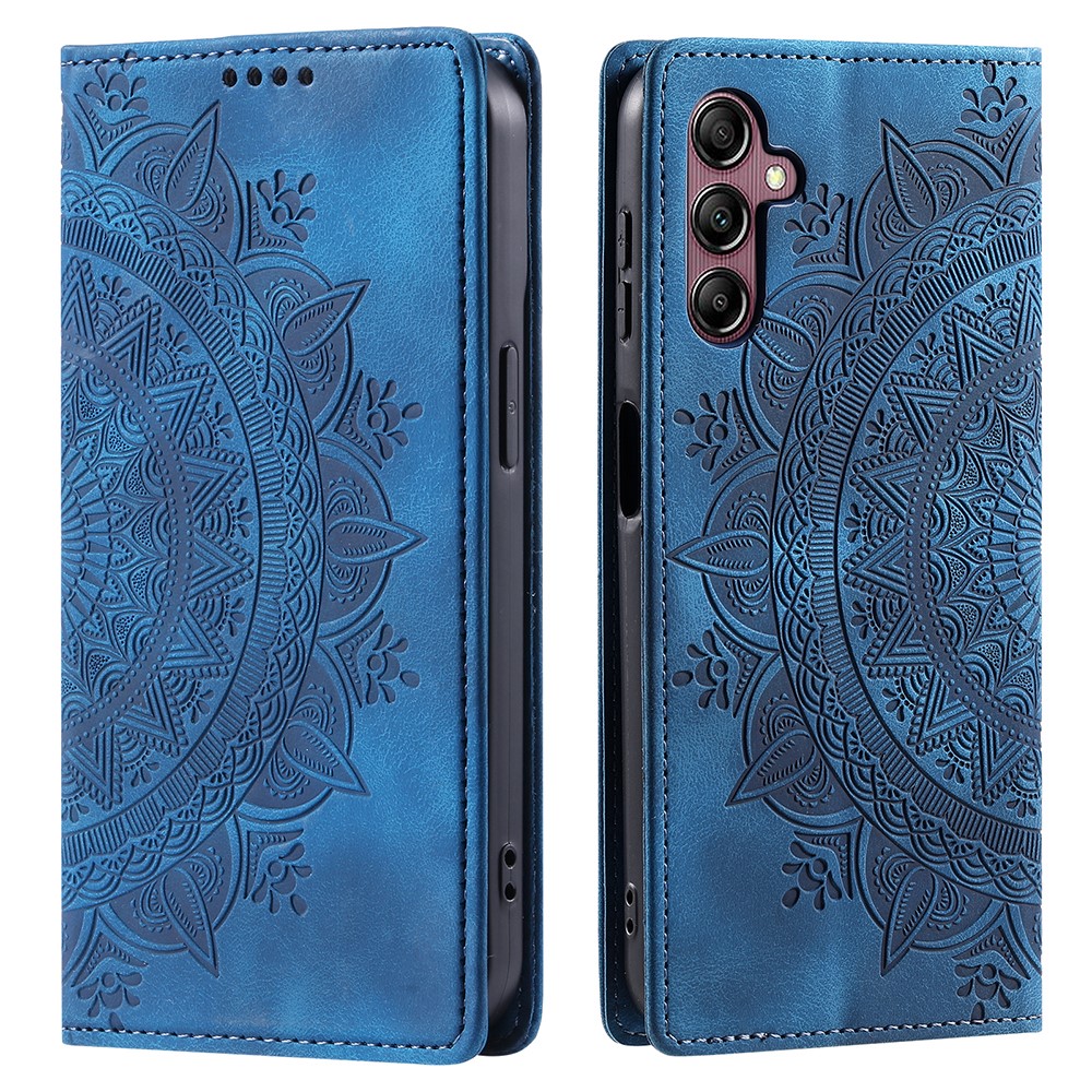  Samsung Galaxy A55 5G Fodral Mandala Flip Läder Blå