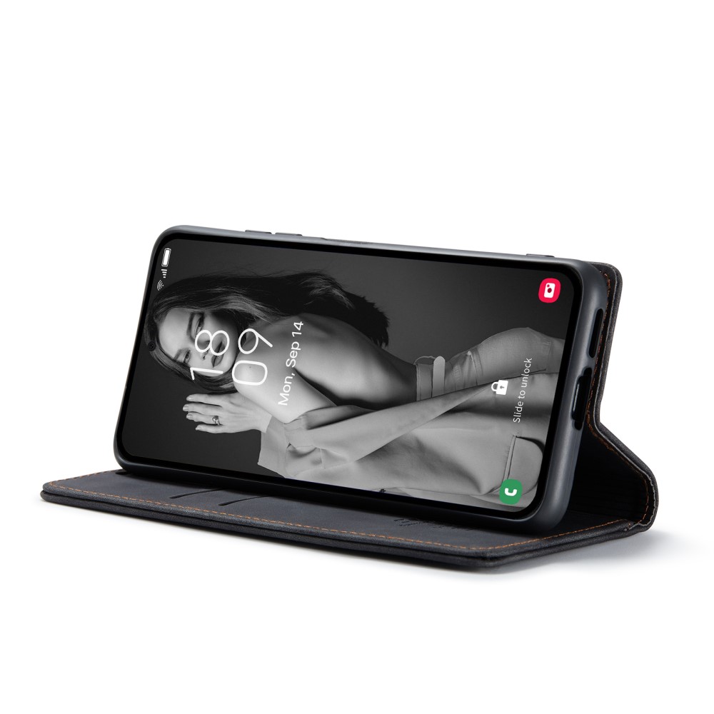 CASEME CASEME Galaxy A55 5G Fodral Flip Retro Läder Svart