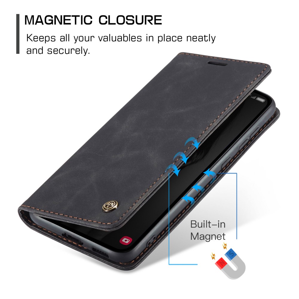 CASEME CASEME Galaxy A55 5G Fodral Flip Retro Läder Svart