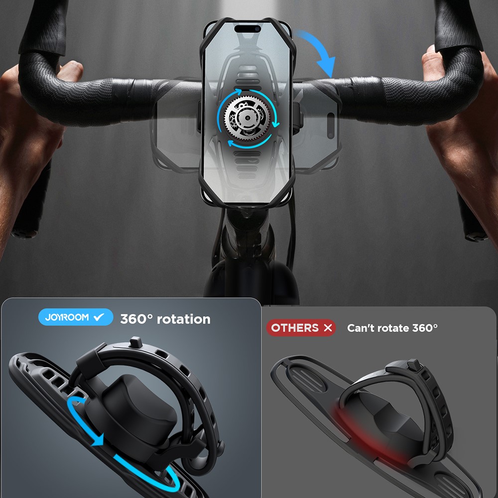 JOYROOM Joyroom Mobilhållare Cykelstyre Silikonband Svart