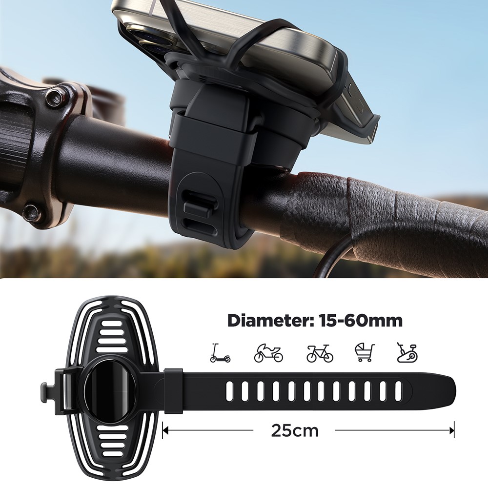 JOYROOM Joyroom Mobilhållare Cykelstyre Silikonband Svart