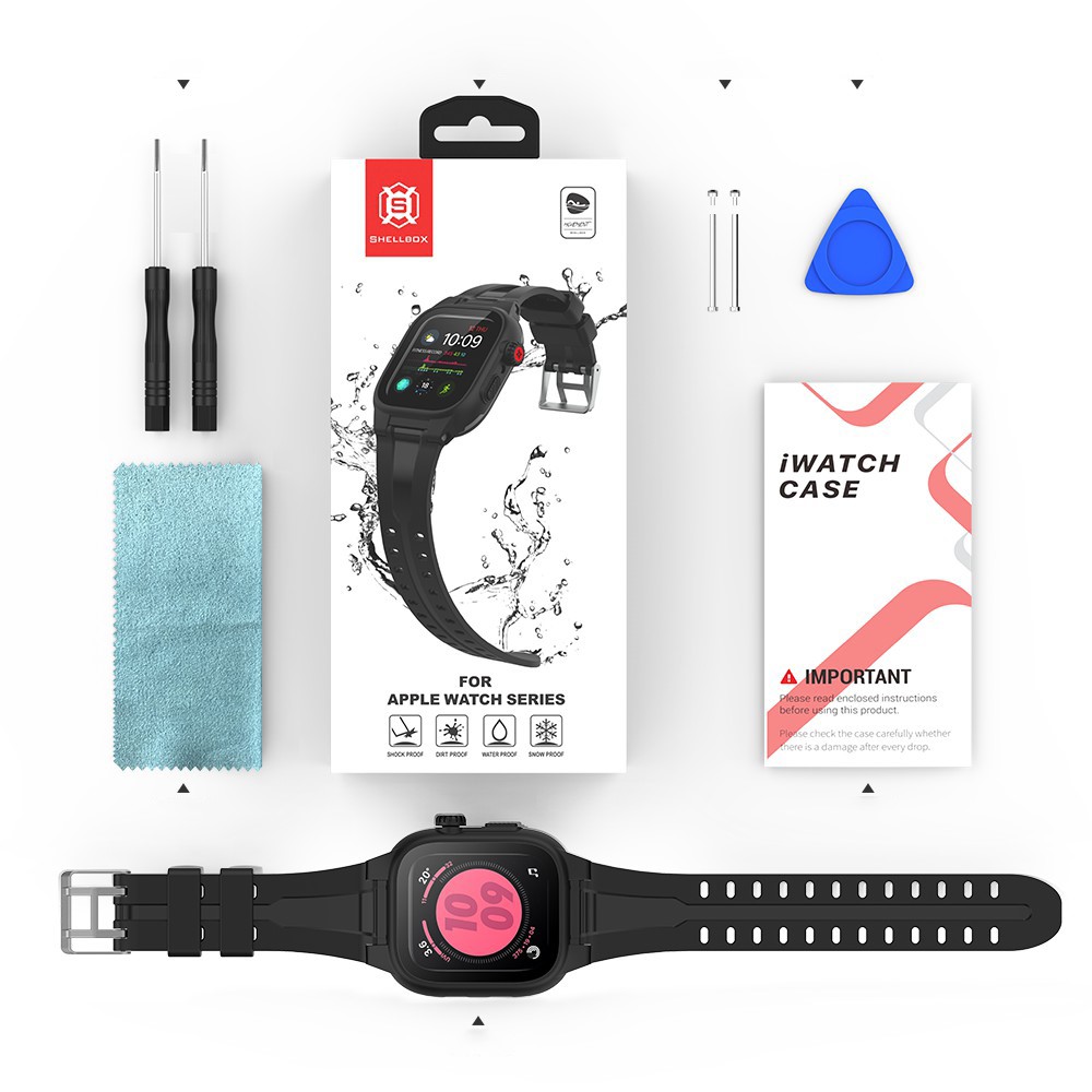 ShellBox ShellBox Armband Apple Watch 42 mm Vattentätt Skal Svart