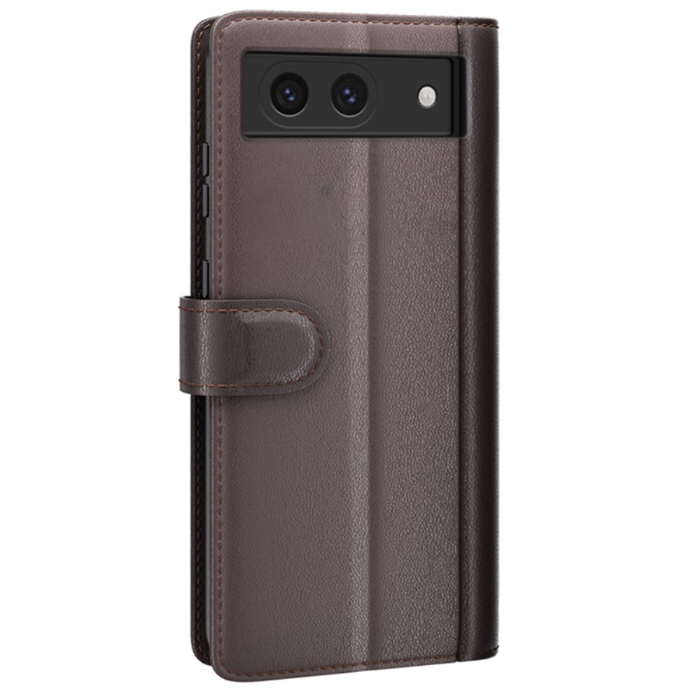  Google Pixel 8A Fodral Premium Äkta Läder Brun