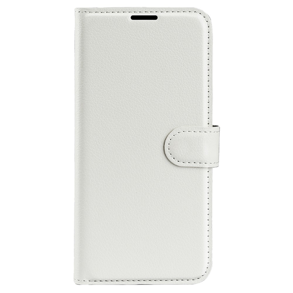  Google Pixel 8A Litchi Läder Fodral Vit