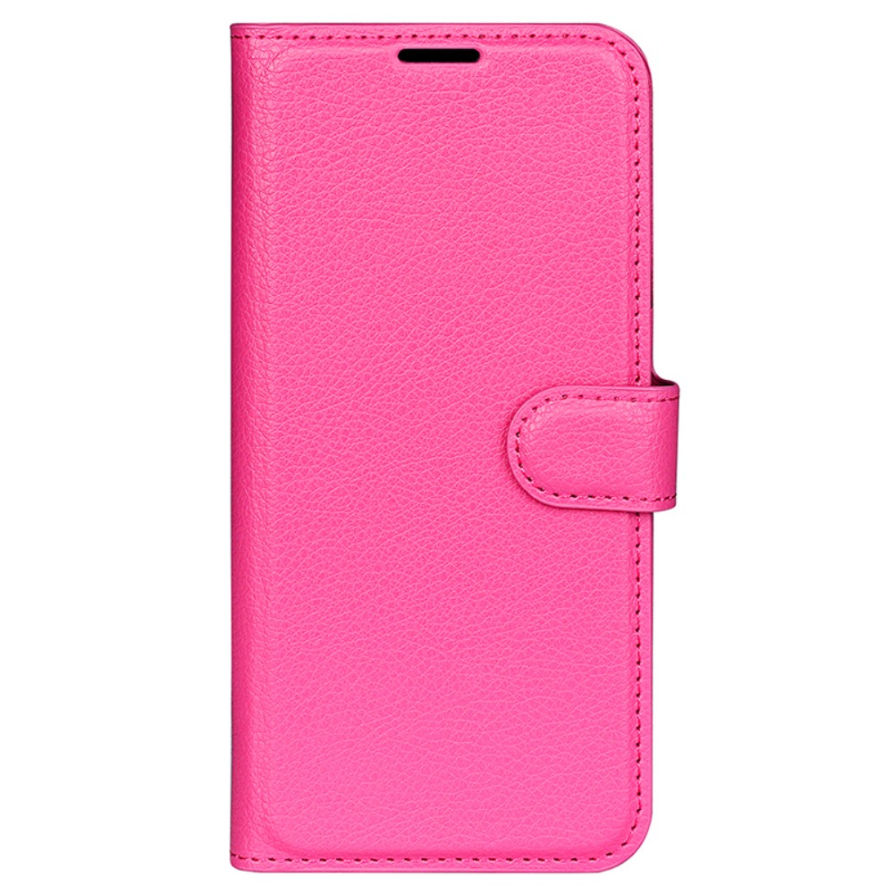  Google Pixel 8A Litchi Läder Fodral Rosa