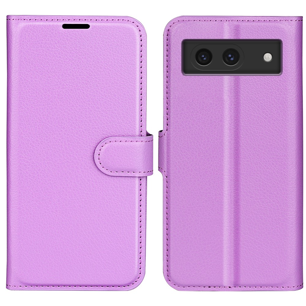  Google Pixel 8A Litchi Läder Fodral Lila