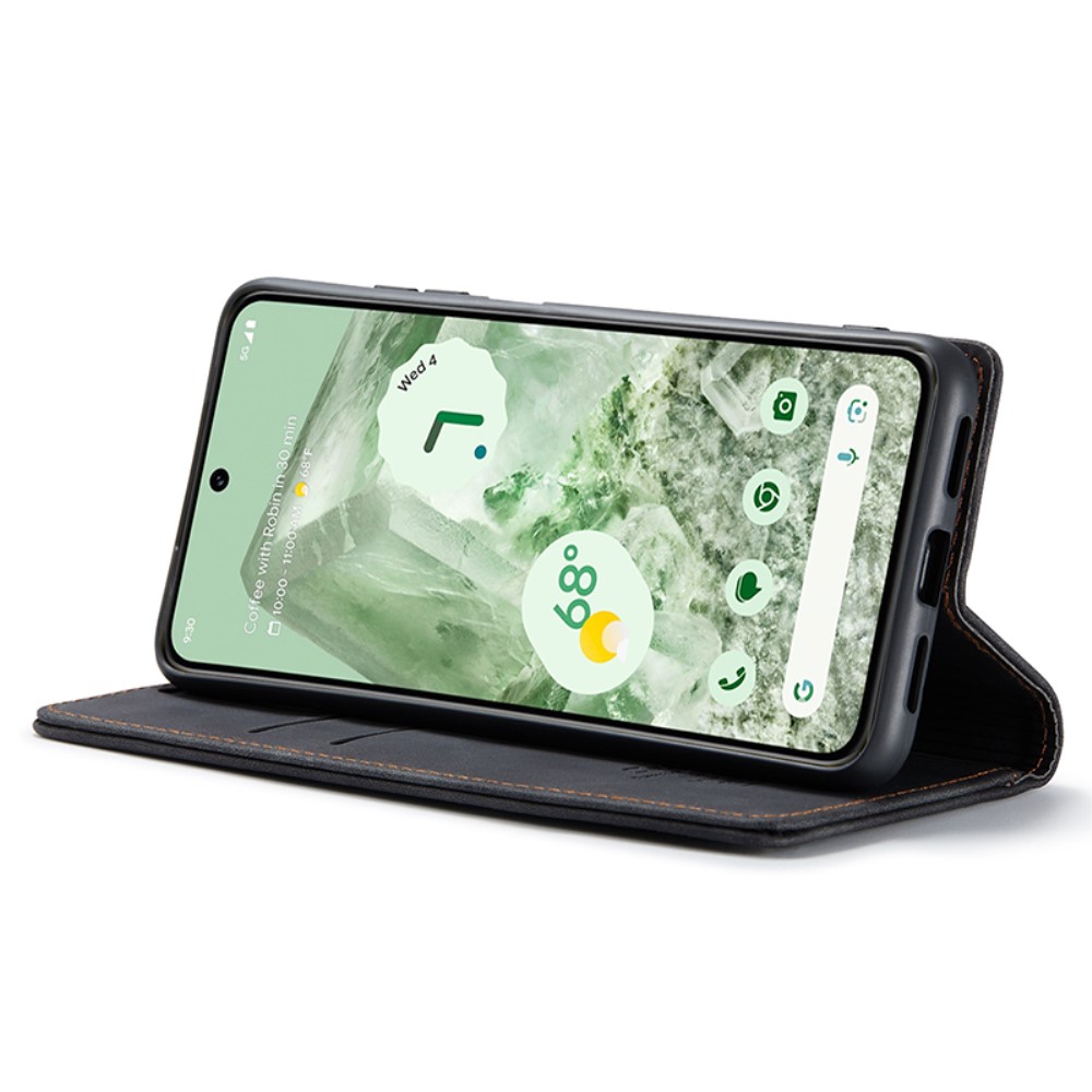 CASEME CASEME Google Pixel 8A Fodral Flip Retro Läder Svart