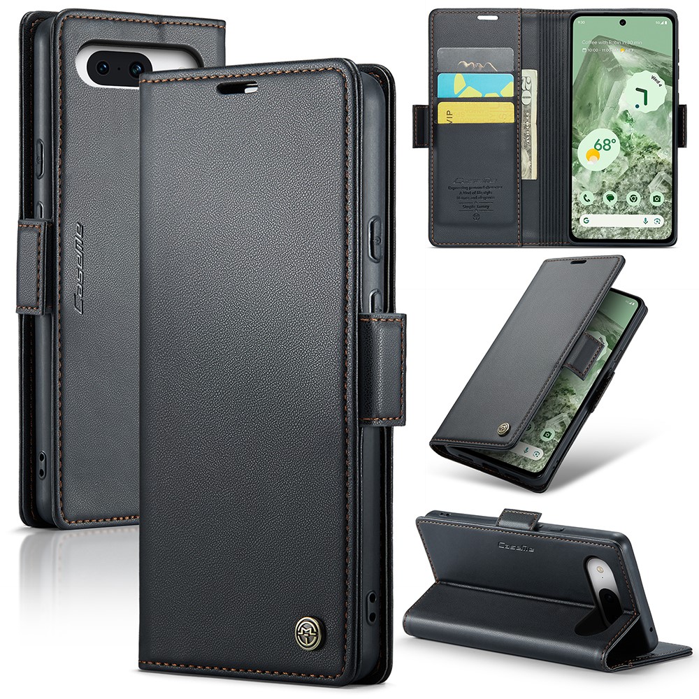 CASEME CASEME Google Pixel 8A Fodral Läder RFID Svart