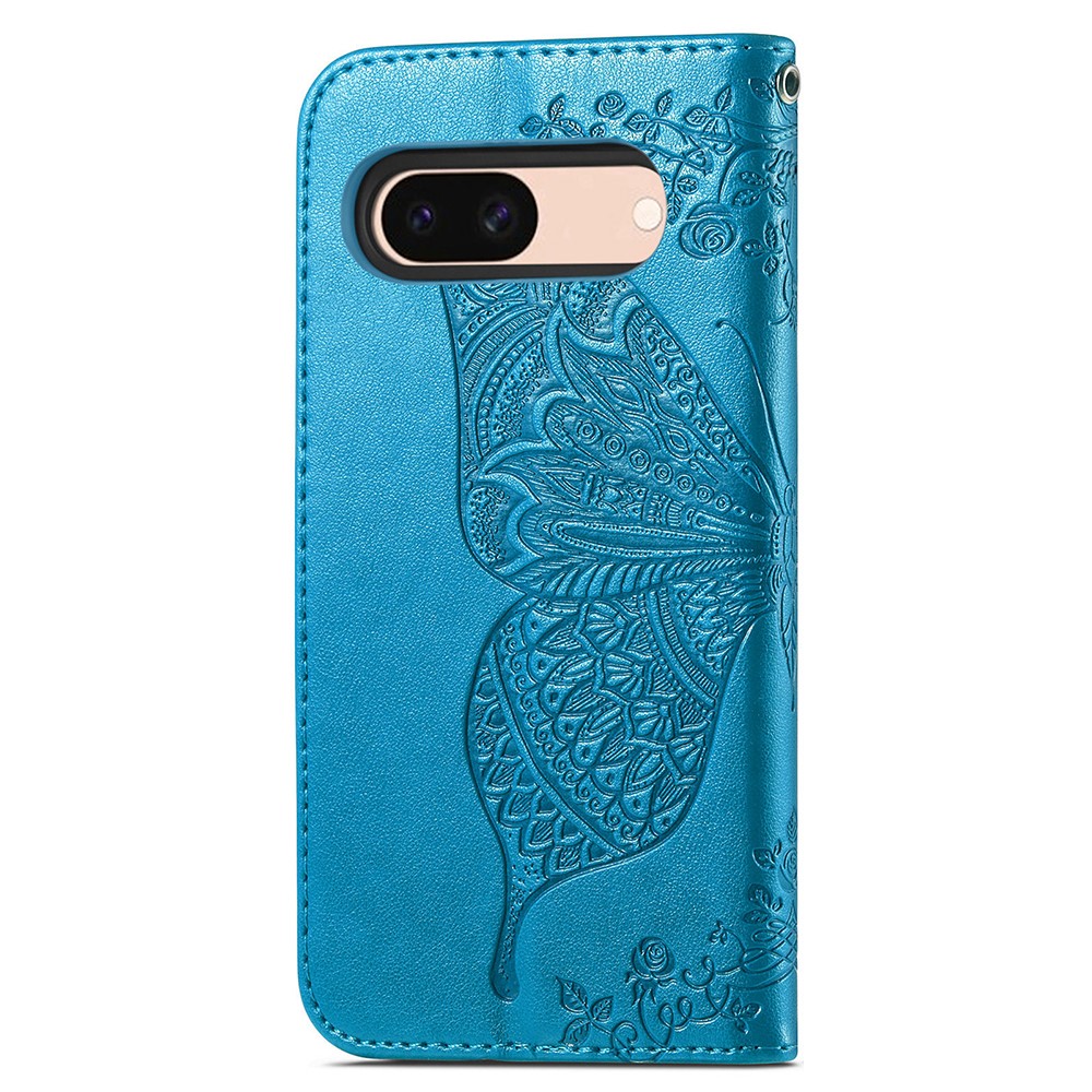  Google Pixel 8A Fodral Butterfly Blå