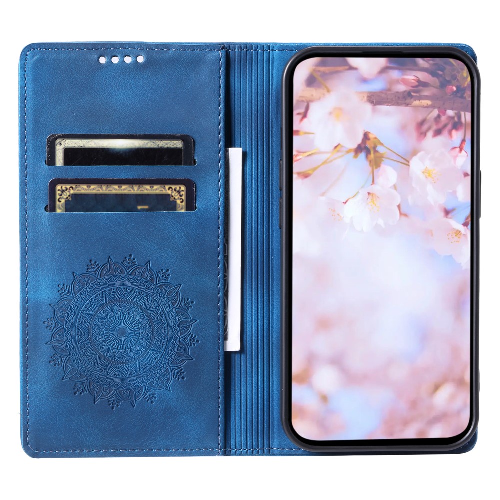  Motorola Moto G04 4G/G24 4G Fodral Filp Mandala Blå