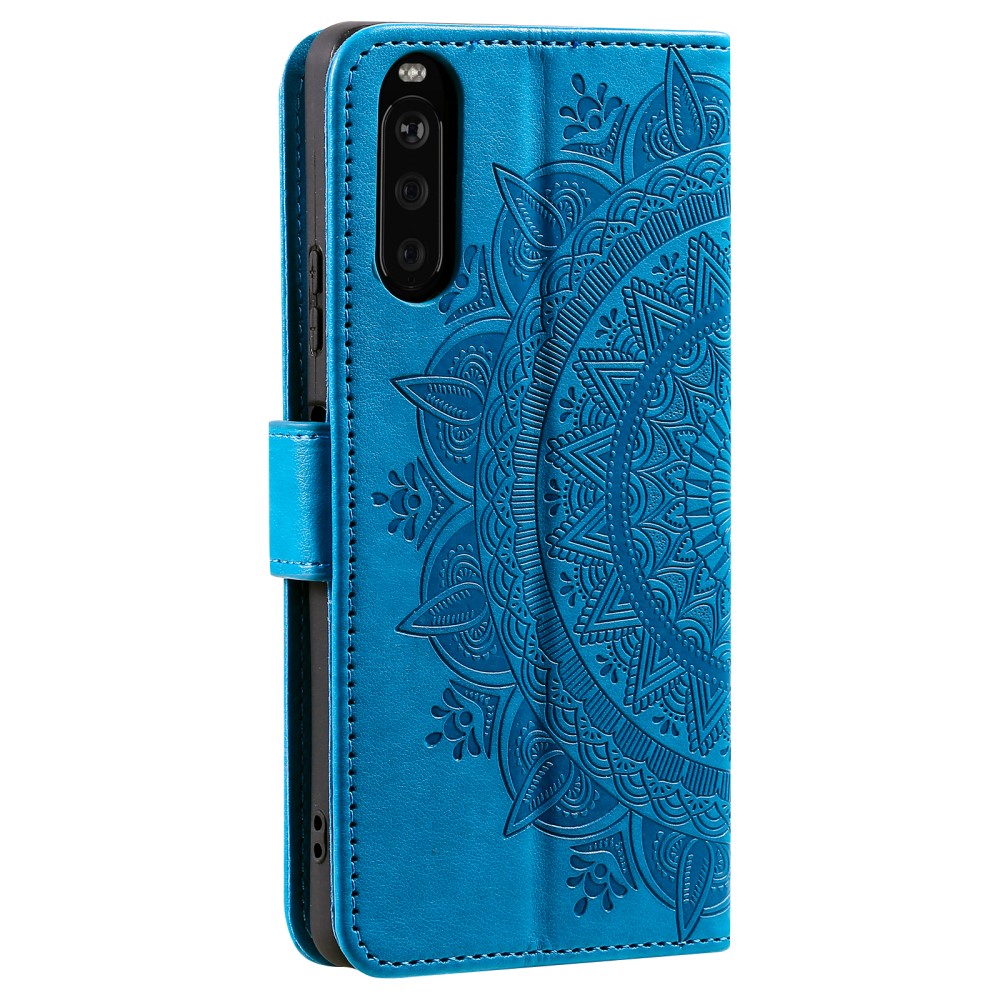  Sony Xperia 10 VI Mandala Läder Fodral Blå