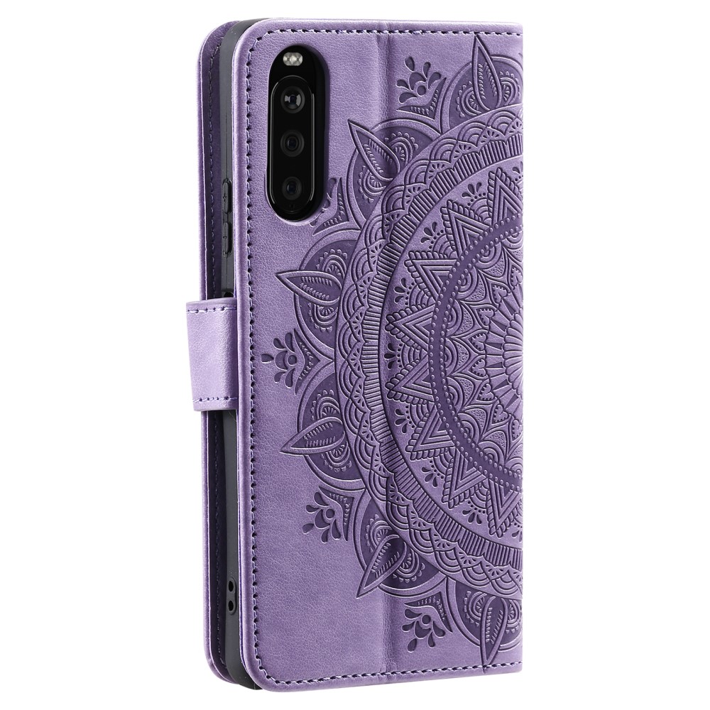  Sony Xperia 10 VI Mandala Läder Fodral Lila