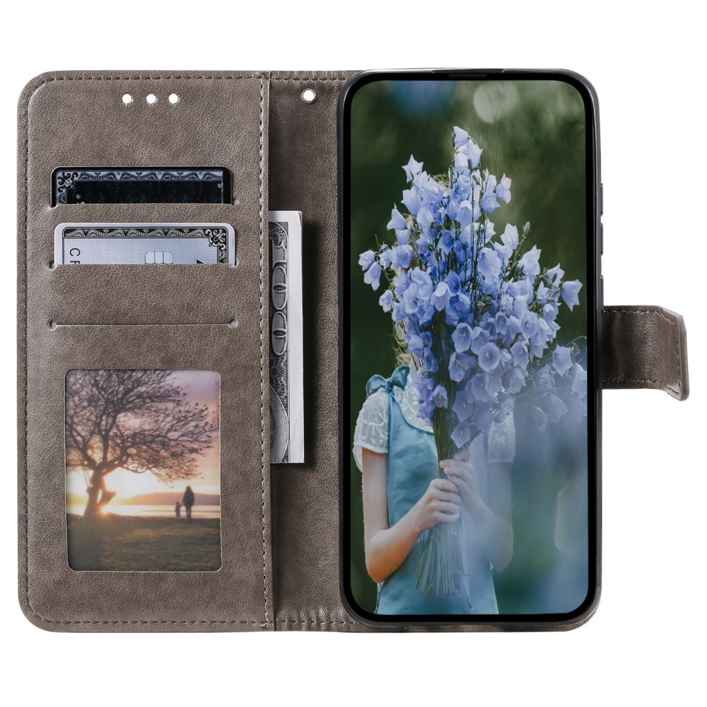  Sony Xperia 10 VI Mandala Läder Fodral Grå