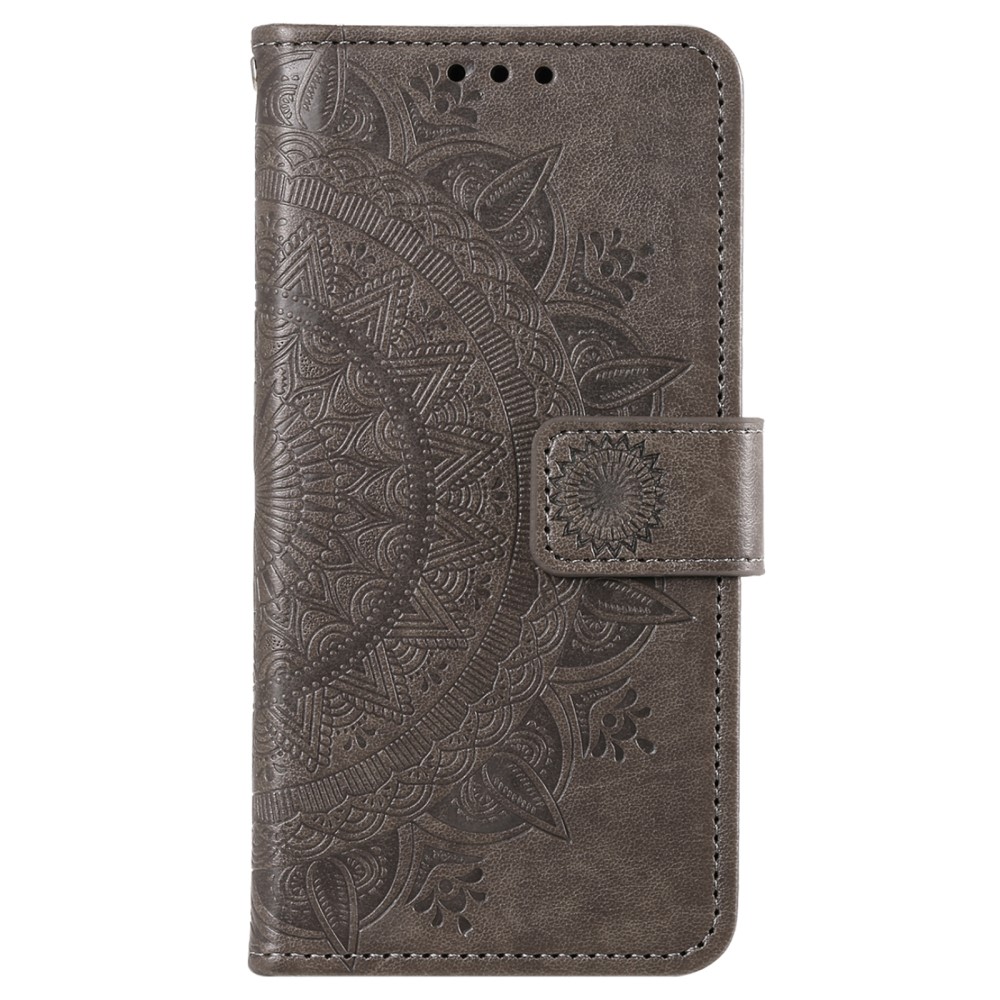  Sony Xperia 10 VI Mandala Läder Fodral Grå
