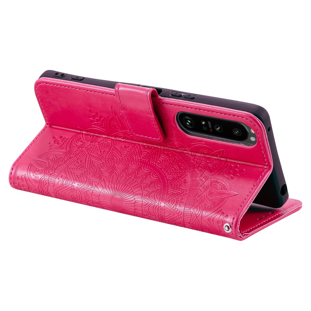 Sony Xperia 1 VI Mandala Läder Fodral Rosa