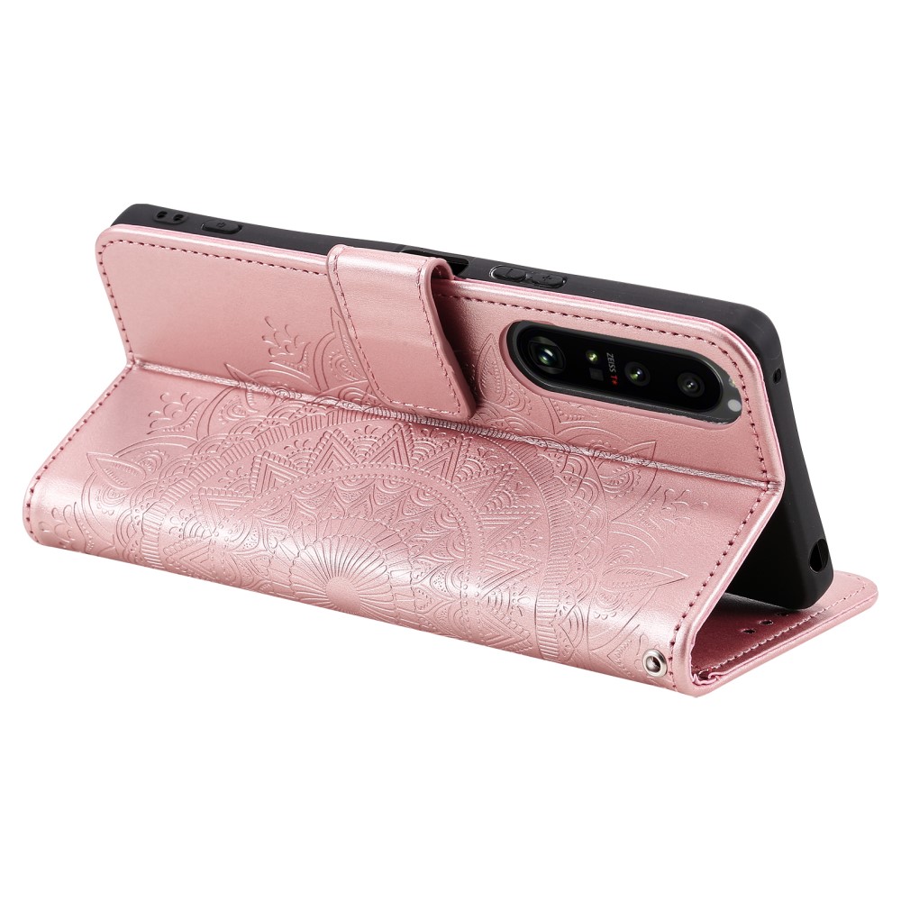  Sony Xperia 1 VI Mandala Läder Fodral Roséguld