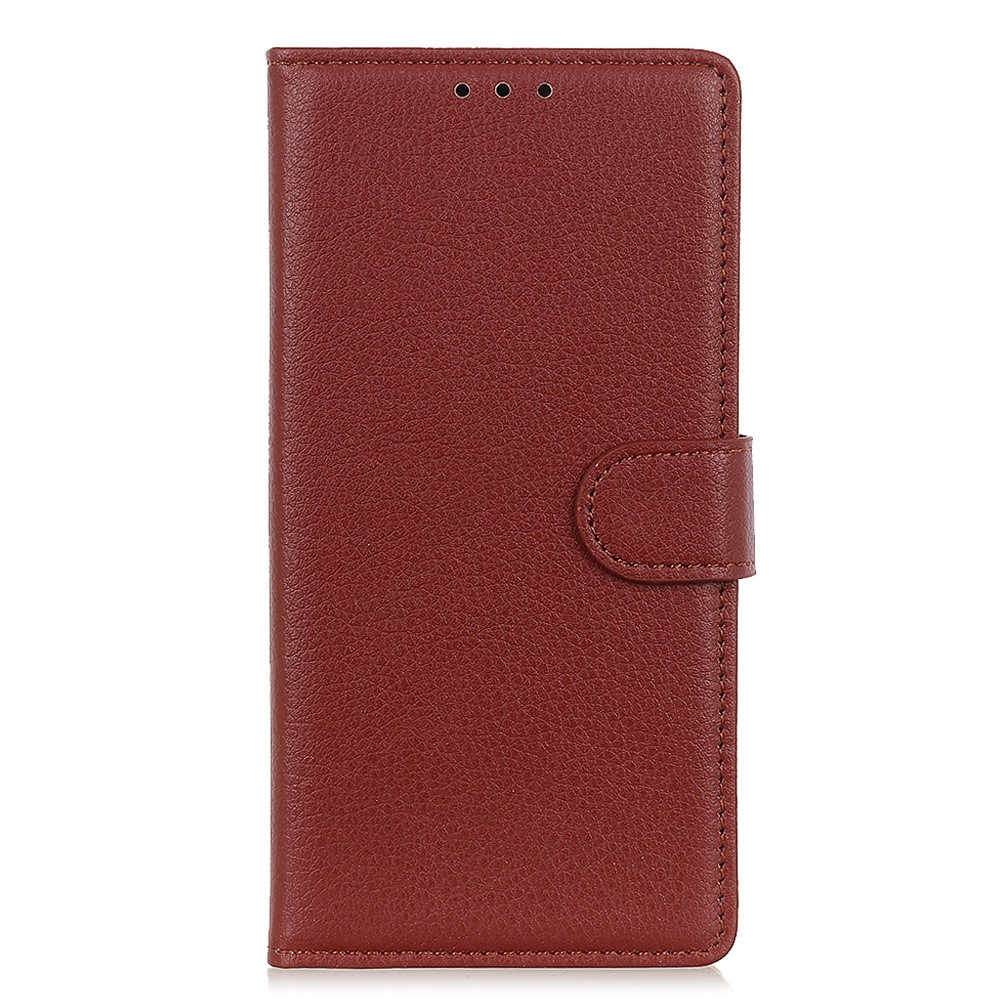  Motorola Moto G04 4G/G24 4G Litchi Läder Fodral Brun