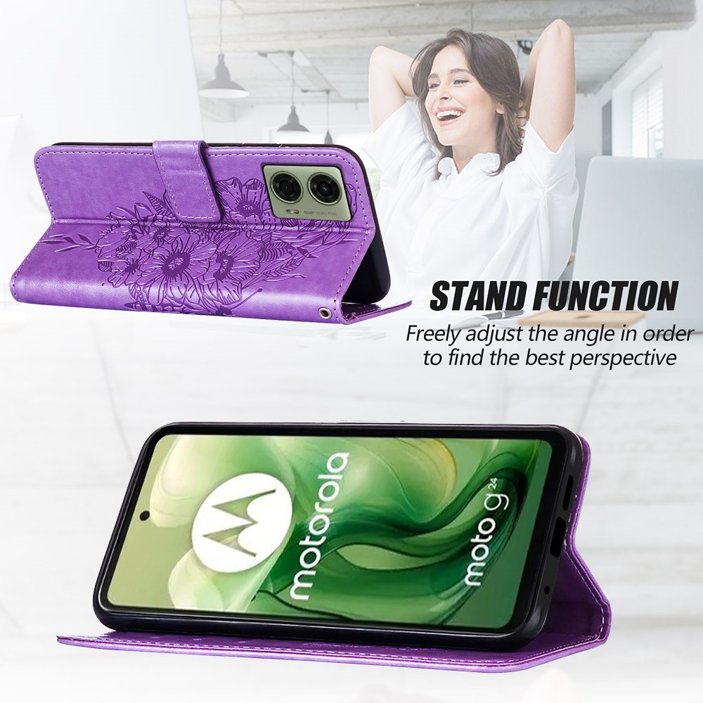  Motorola Moto G04 4G/G24 4G Butterfly Fodral Svart