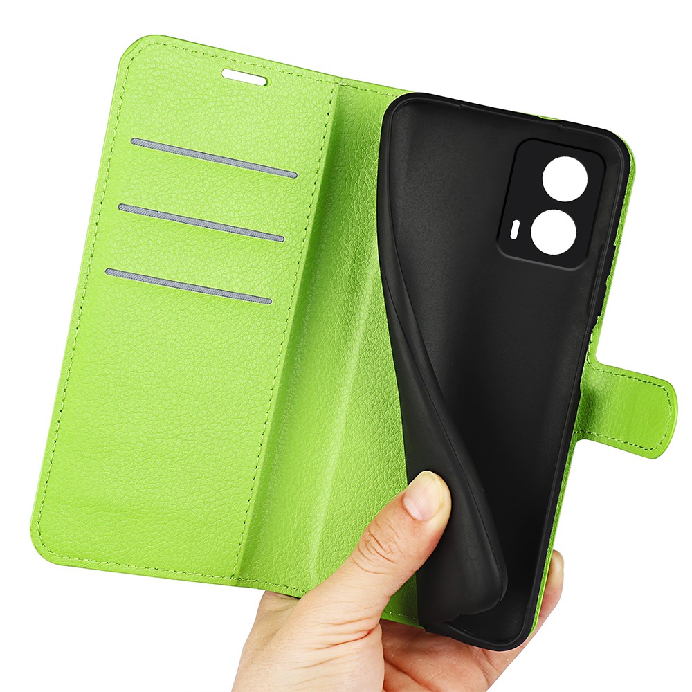  Motorola Moto G04 4G/G24 4G Fodral Litchi Läder Grön