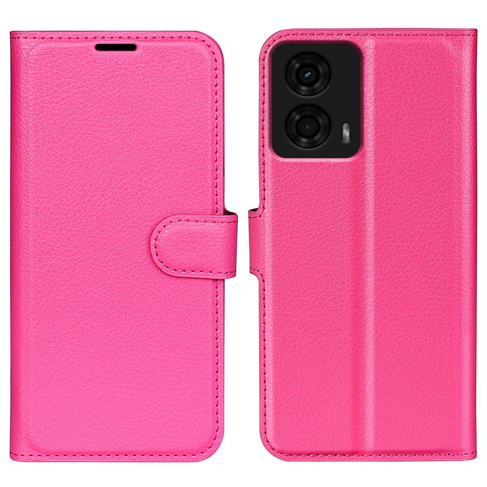  Motorola Moto G04 4G/G24 4G Fodral Litchi Läder Rosa