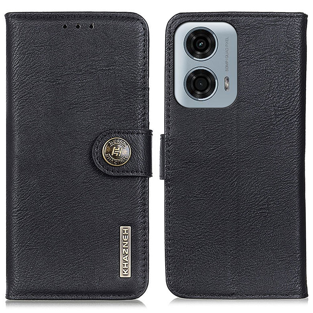 KHAZNEH KHAZNEH Motorola Moto G04 4G/G24 4G Läder Fodral Svart