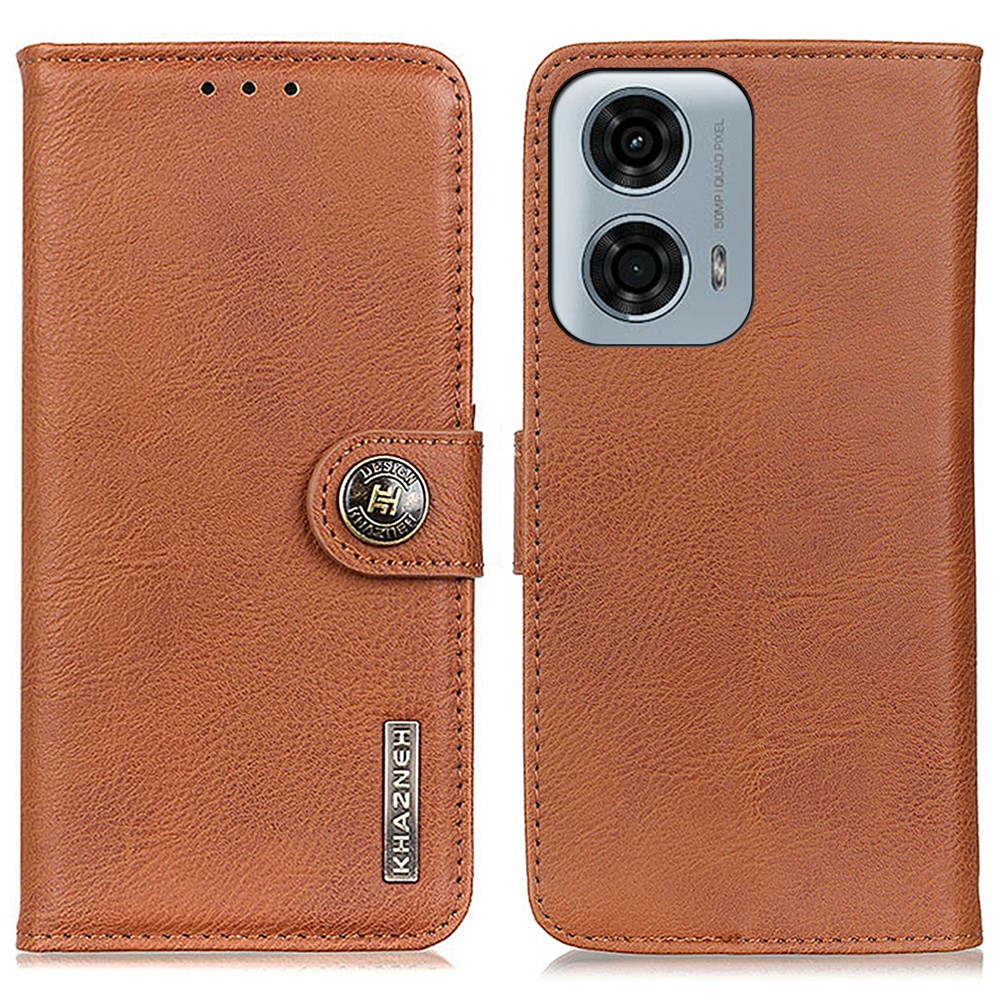 KHAZNEH KHAZNEH Motorola Moto G04 4G/G24 4G Läder Fodral Brun