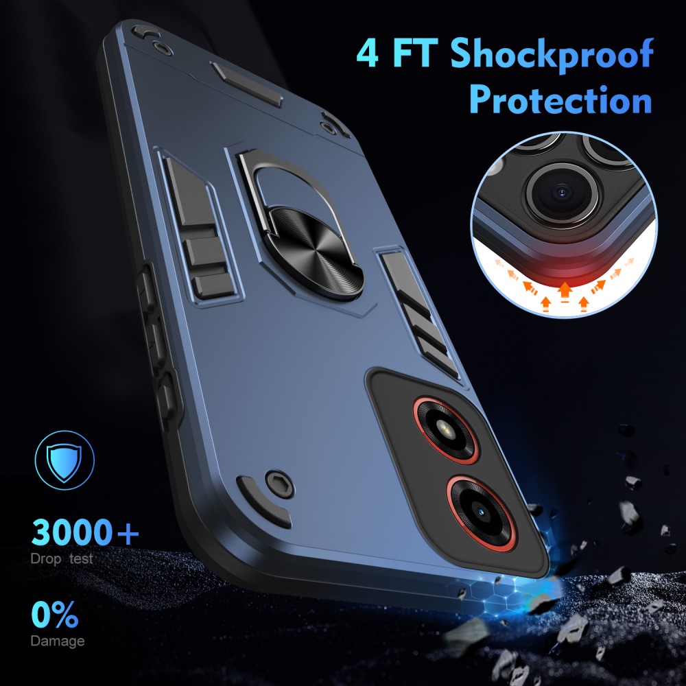  Motorola Moto G04 4G/G24 4G Hybrid Ring Skal Blå