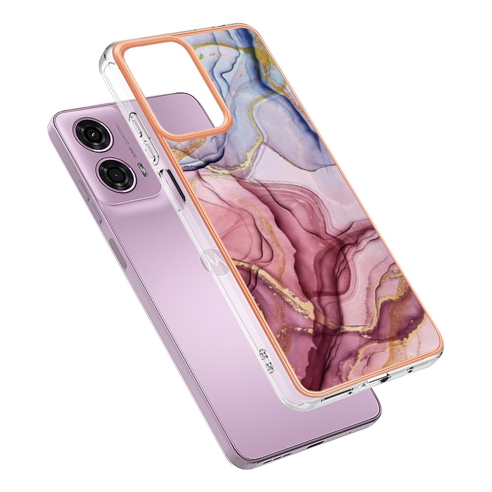 Motorola Moto G04 4G/G24 4G Marmor Skal Roséguld