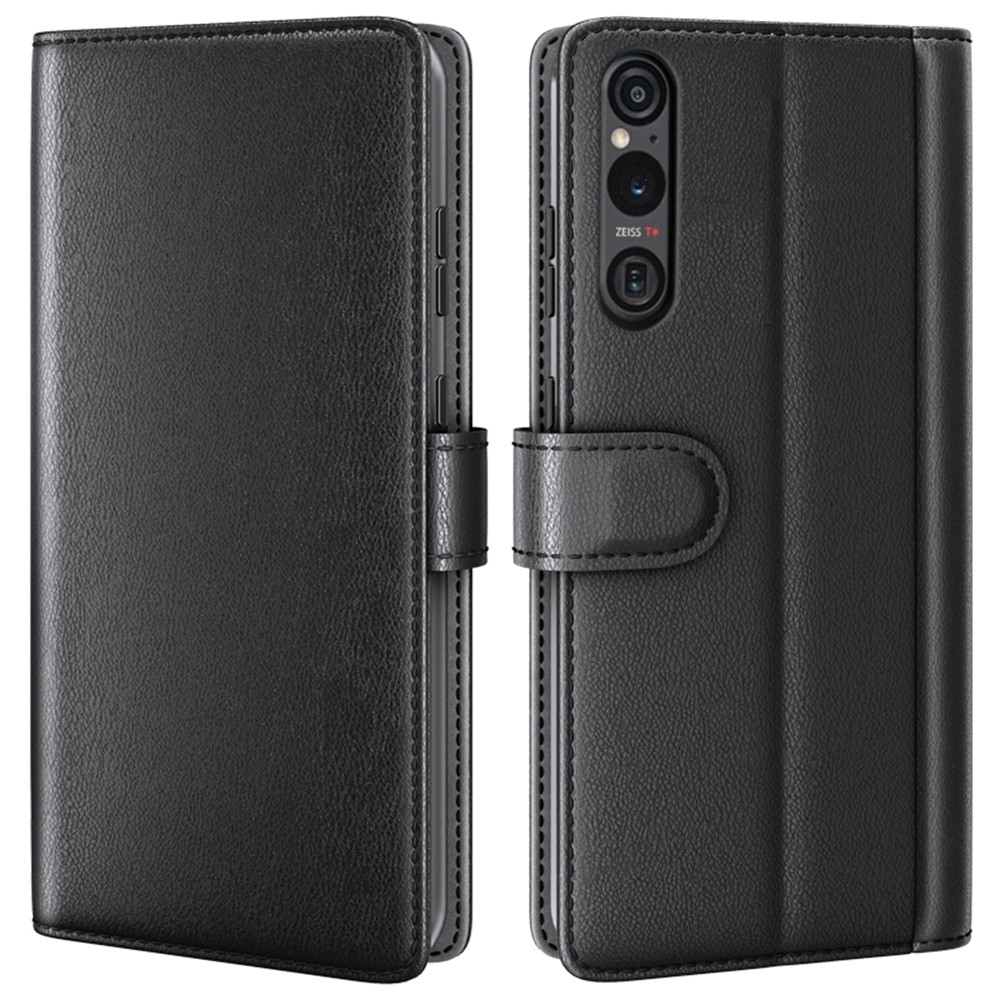  Sony Xperia 1 VI Fodral Premium Äkta Läder Svart