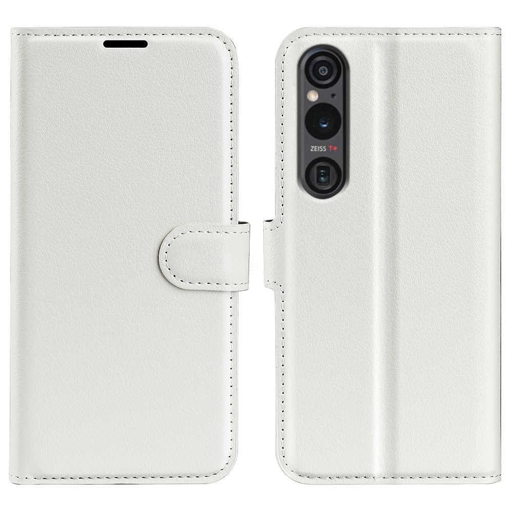  Sony Xperia 1 VI Fodral Litchi Läder Vit