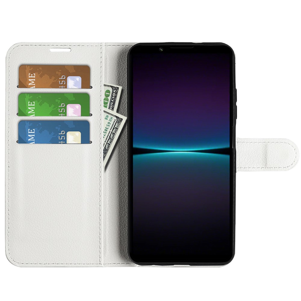  Sony Xperia 1 VI Fodral Litchi Läder Vit