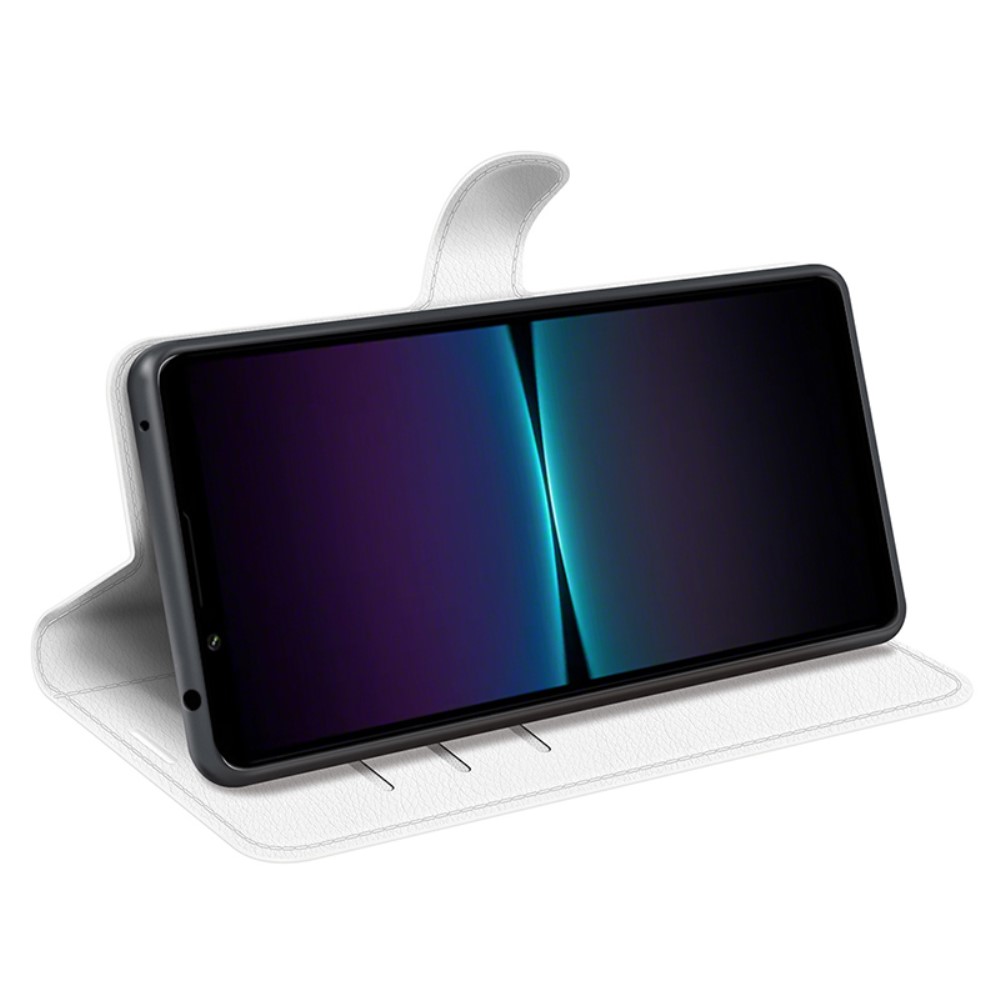  Sony Xperia 1 VI Fodral Litchi Läder Vit