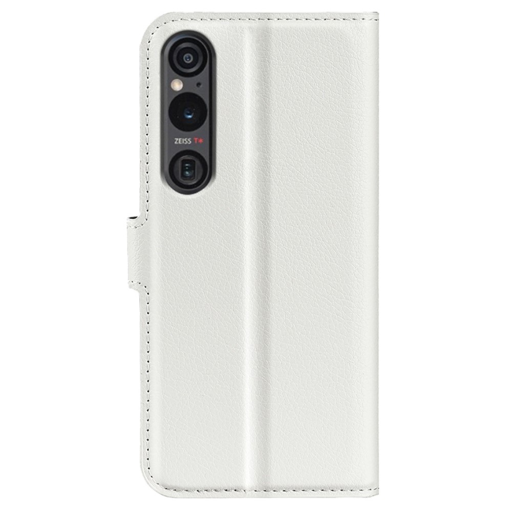  Sony Xperia 1 VI Fodral Litchi Läder Vit