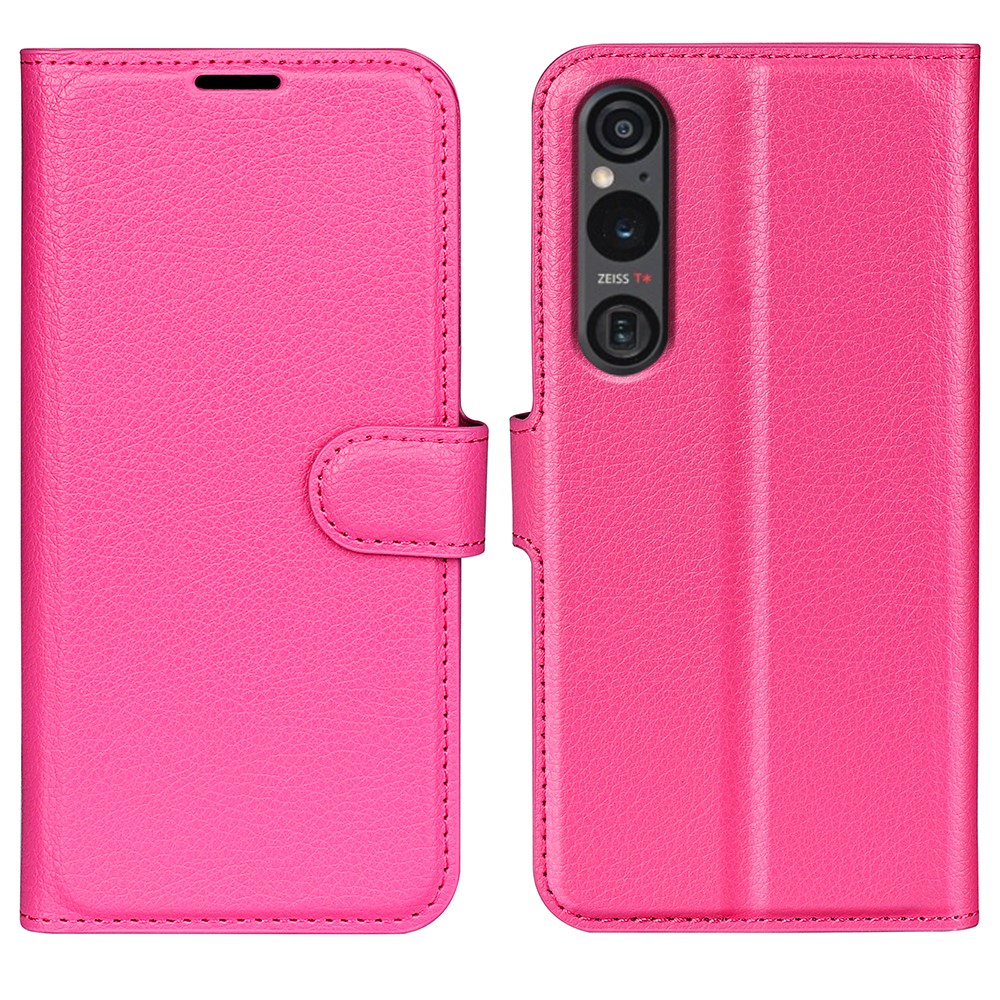  Sony Xperia 1 VI Fodral Litchi Läder Rosa