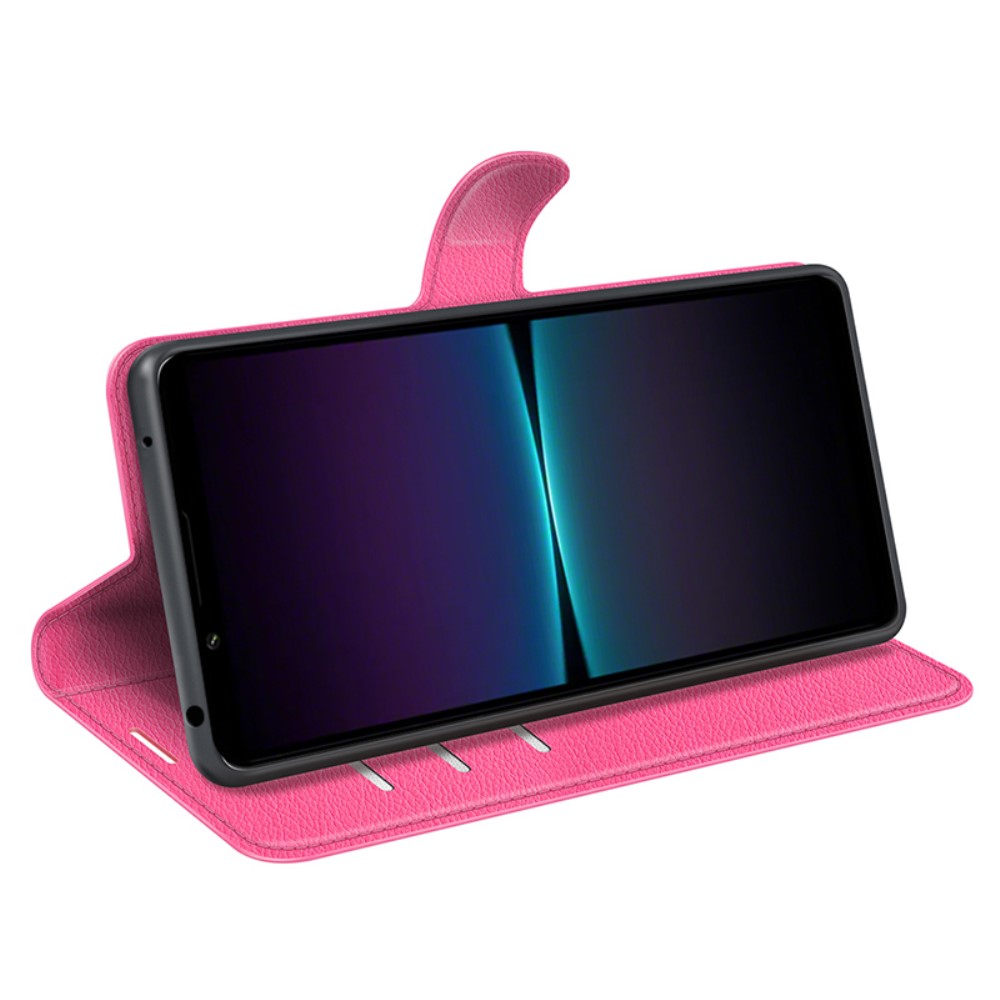  Sony Xperia 1 VI Fodral Litchi Läder Rosa