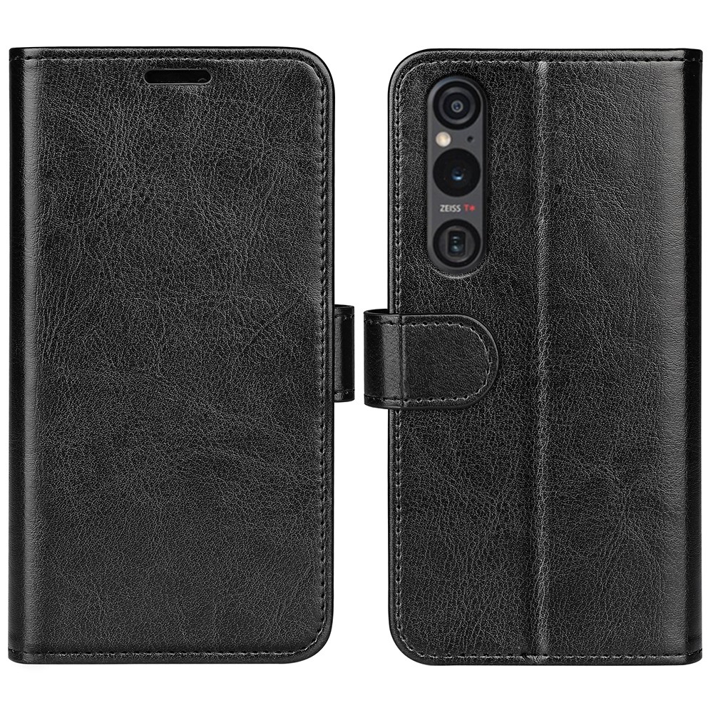  Sony Xperia 1 VI Fodral Crazy Horse Läder Svart
