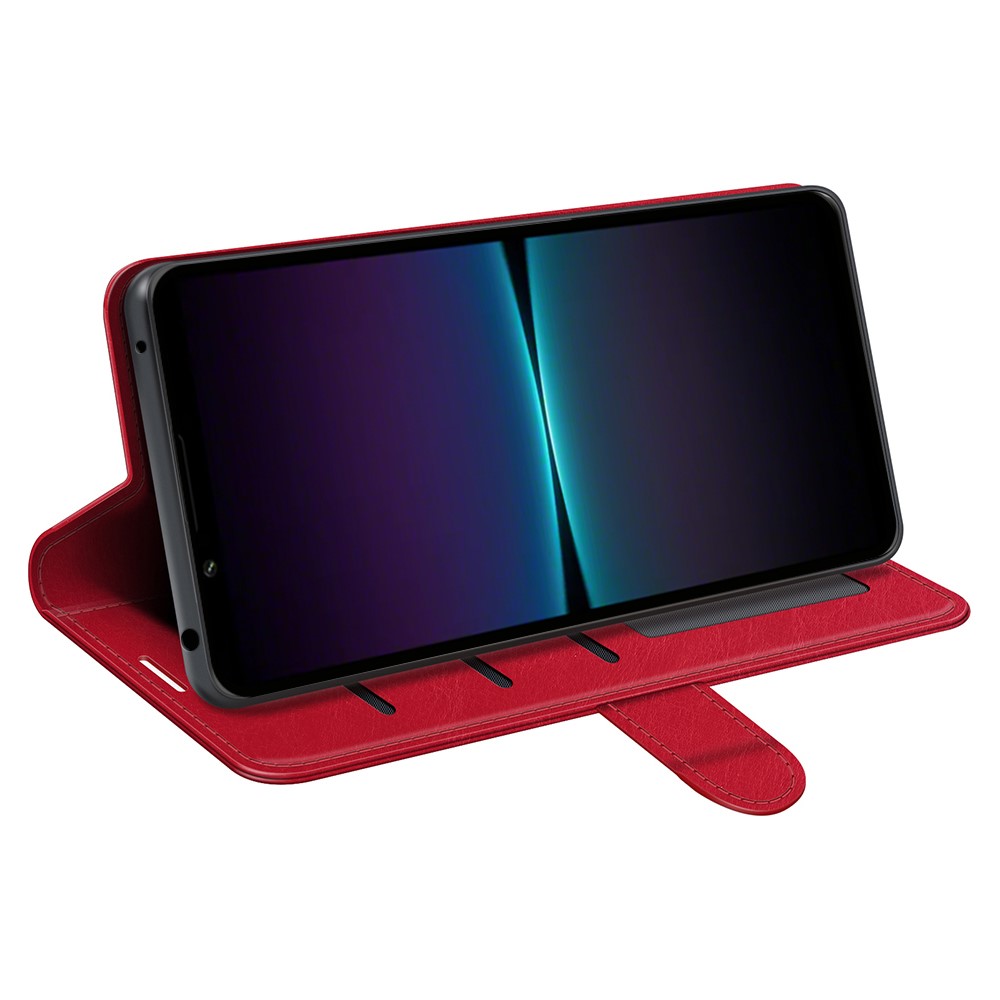  Sony Xperia 1 VI Fodral Crazy Horse Läder Röd