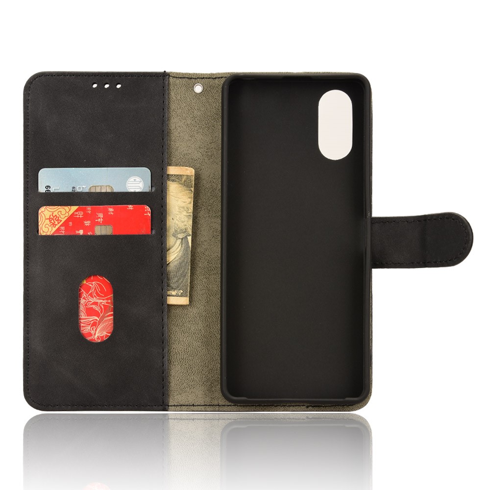  Sony Xperia 10 VI Fodral Skin Touch Läder Fodral Svart